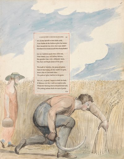 Los Poemas de Thomas Gray, Diseño 109, Elegía Escrita en un Cementerio de Pueblo de William Blake